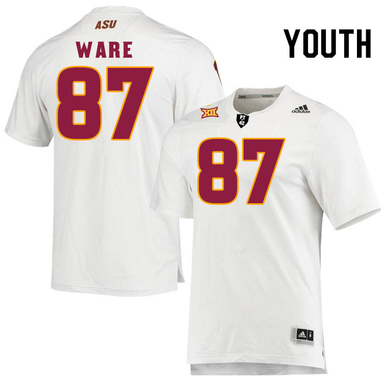 Youth #87 Max Ware Arizona State Sun Devils College Football Jerseys Stitched-White
